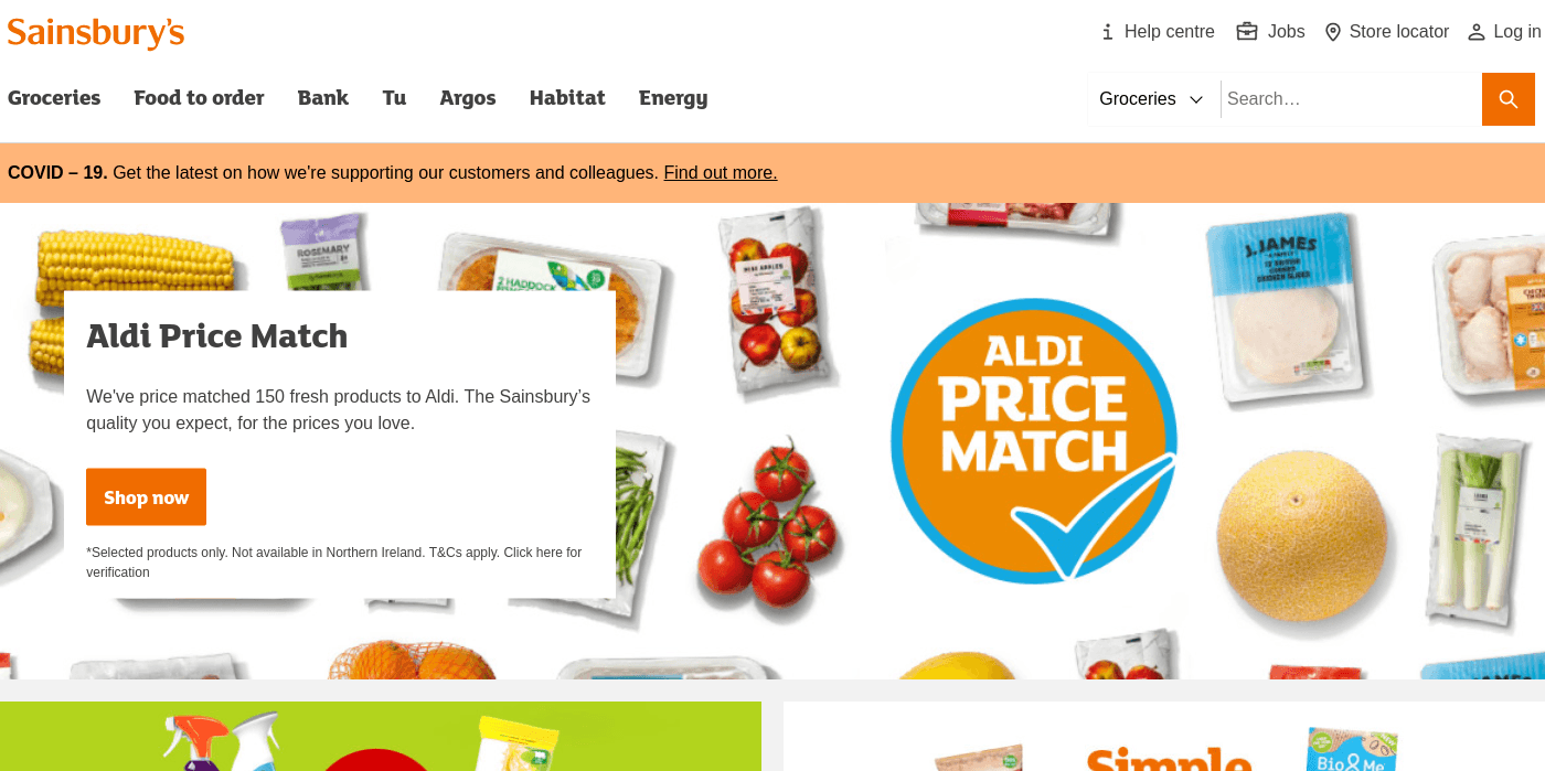 Sainsbury's website