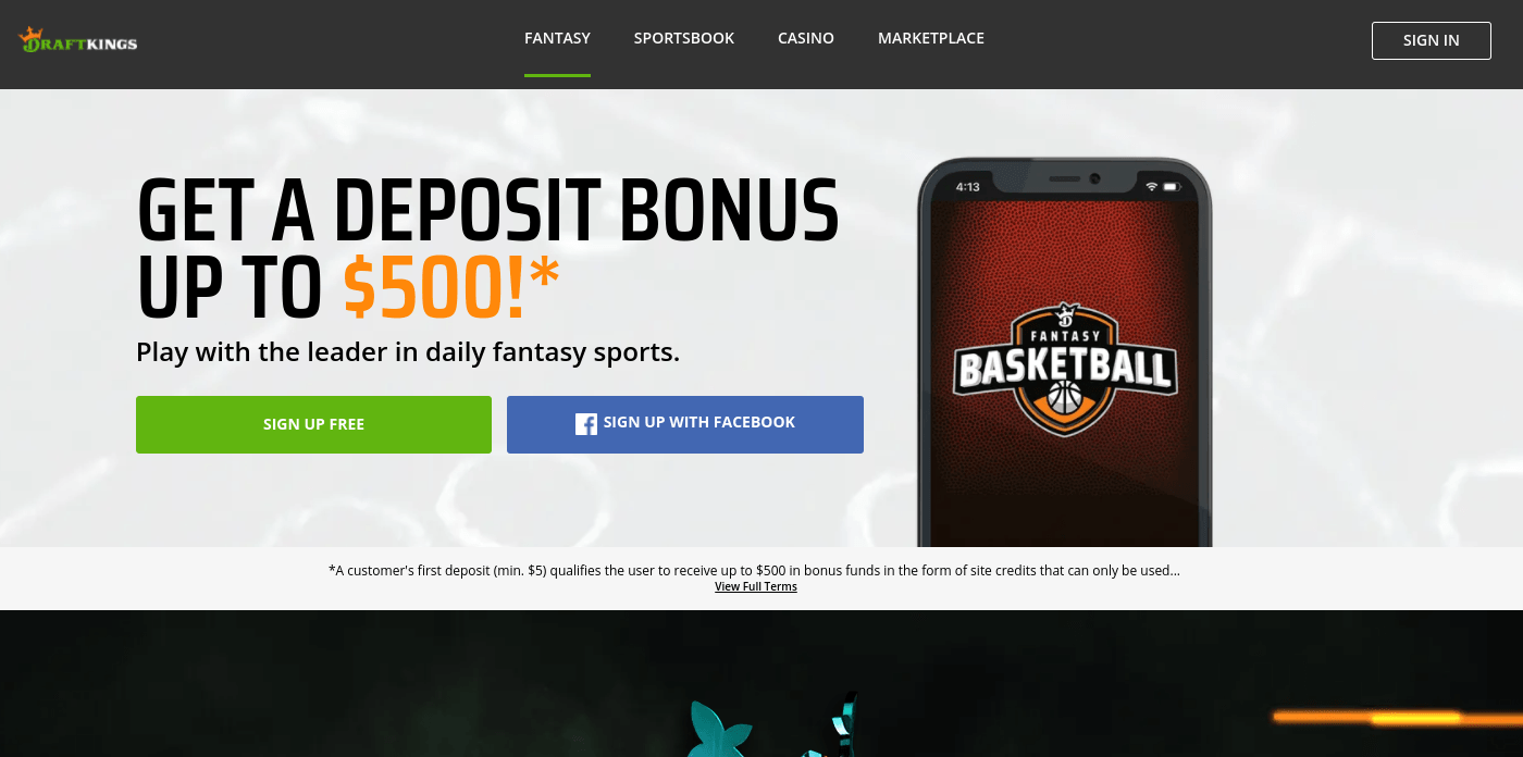 DraftKings website